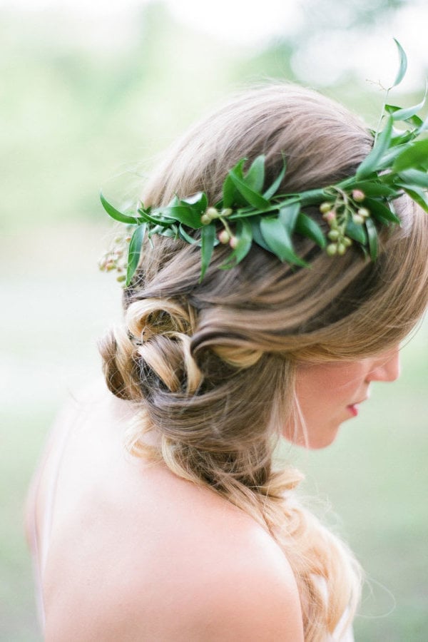 flower crown with greenery and berries