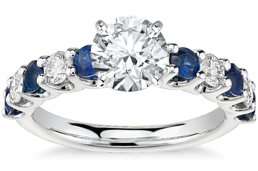 luna sapphire and diamond engagement ring