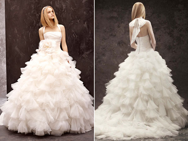 white by vera wang wedding gown