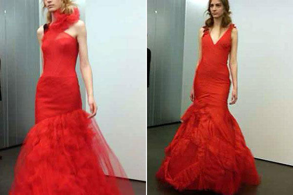 vera wang red wedding dresses