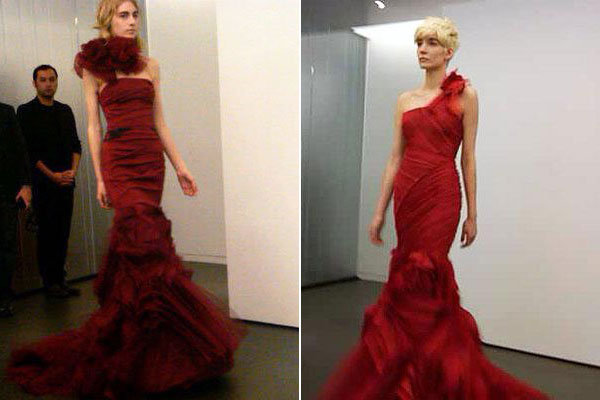 vera wang red gown