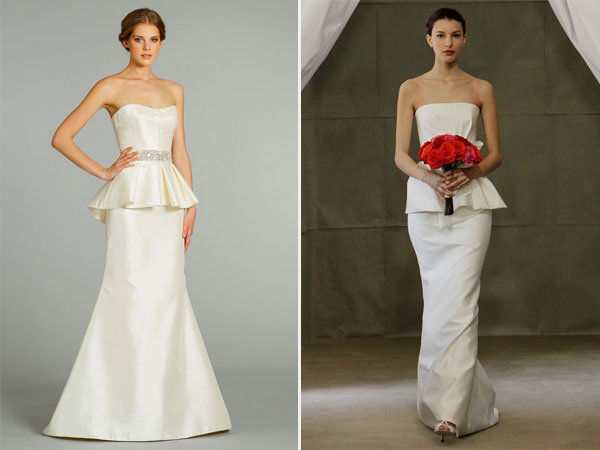 peplum wedding dresses