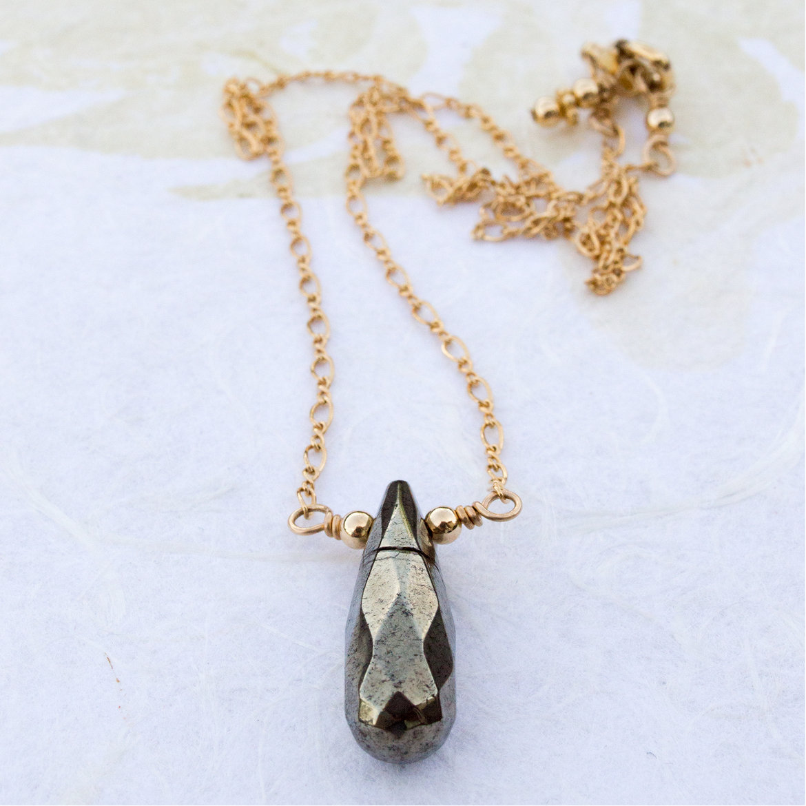 delias delight pyrite stone necklace