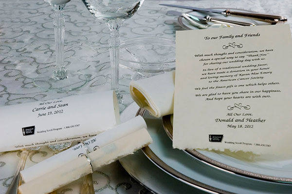 american cancer society wedding scrolls