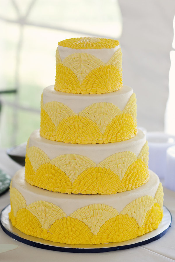 yellow wedding cake