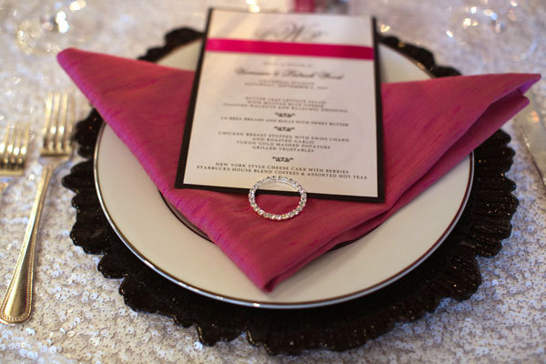 modern black white and fuchsia wedding color palette