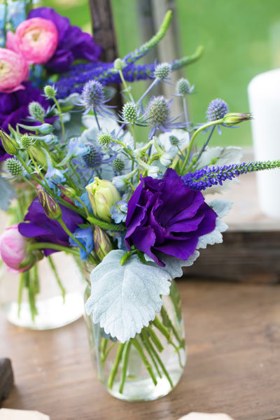 rustic pink blue and natural wedding color palette