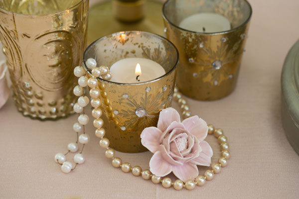 vintage gold and blush wedding color palette