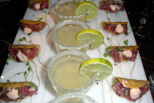 mini tacos and margaritas