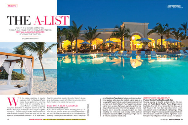 top all-inclusive resorts in mexico bridal guide november december 2013