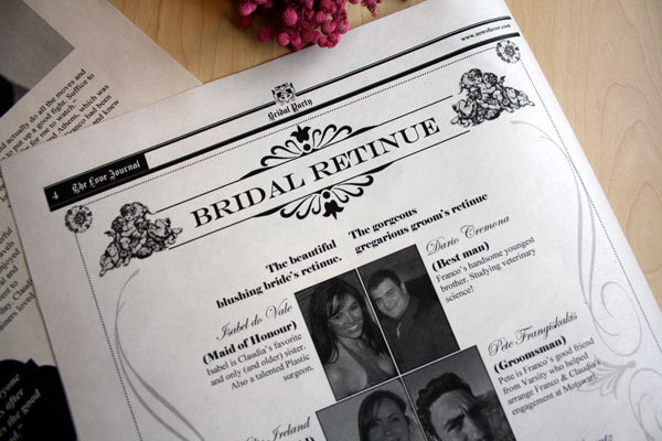 newsfavor wedding program