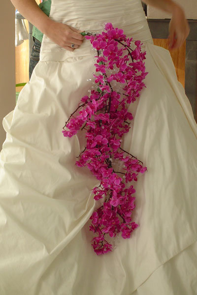 pink cascading bouquet