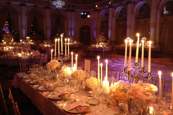 wedding reception with candles