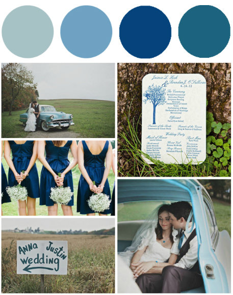 blue wedding color palette