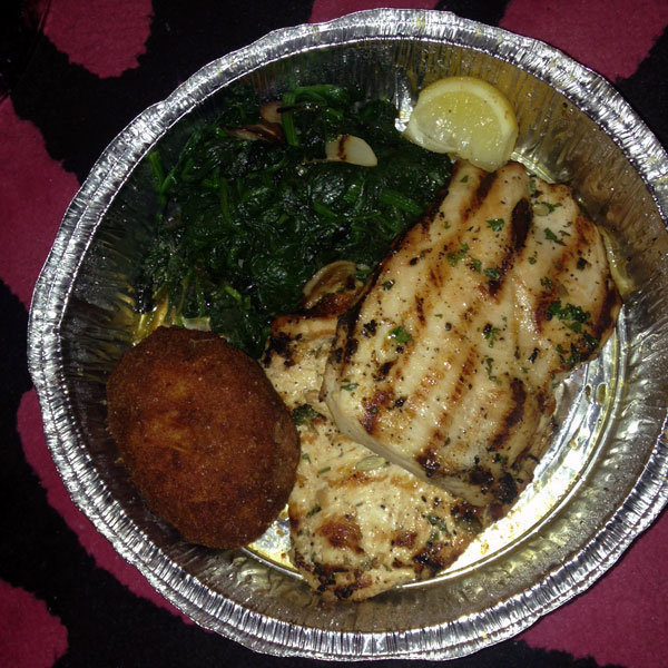 grilled chicken with sauteed spinach