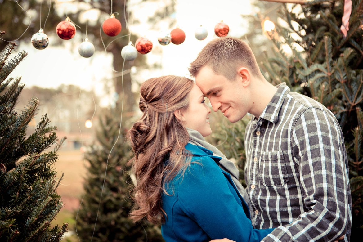 holiday engagement photo