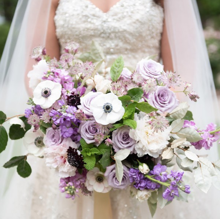 very peri bridal bouquet wedding