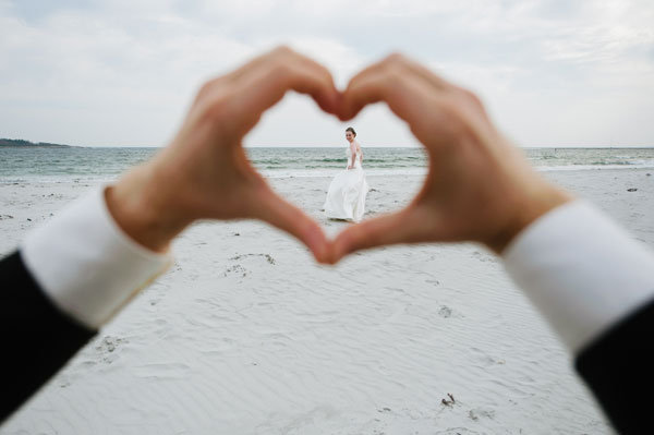 bride in a heart