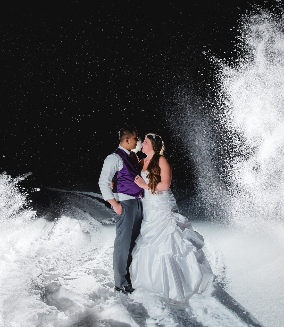 snowy winter wedding