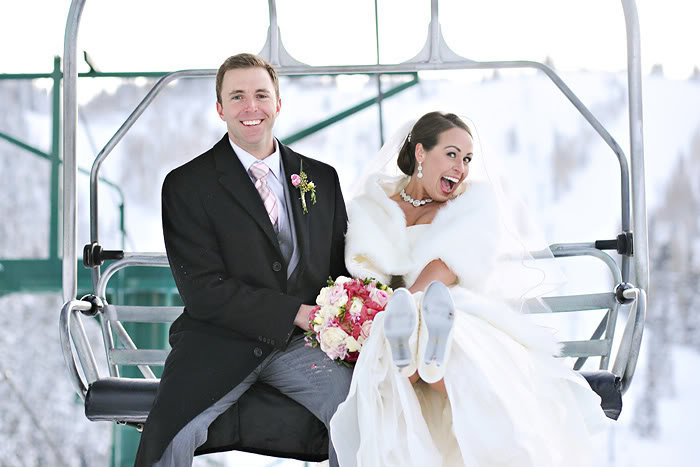 snowy winter wedding