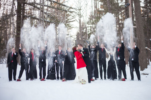 snowy winter wedding