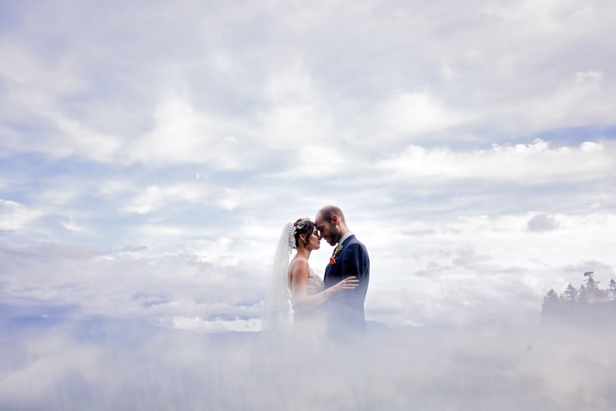 smoke machine wedding photo