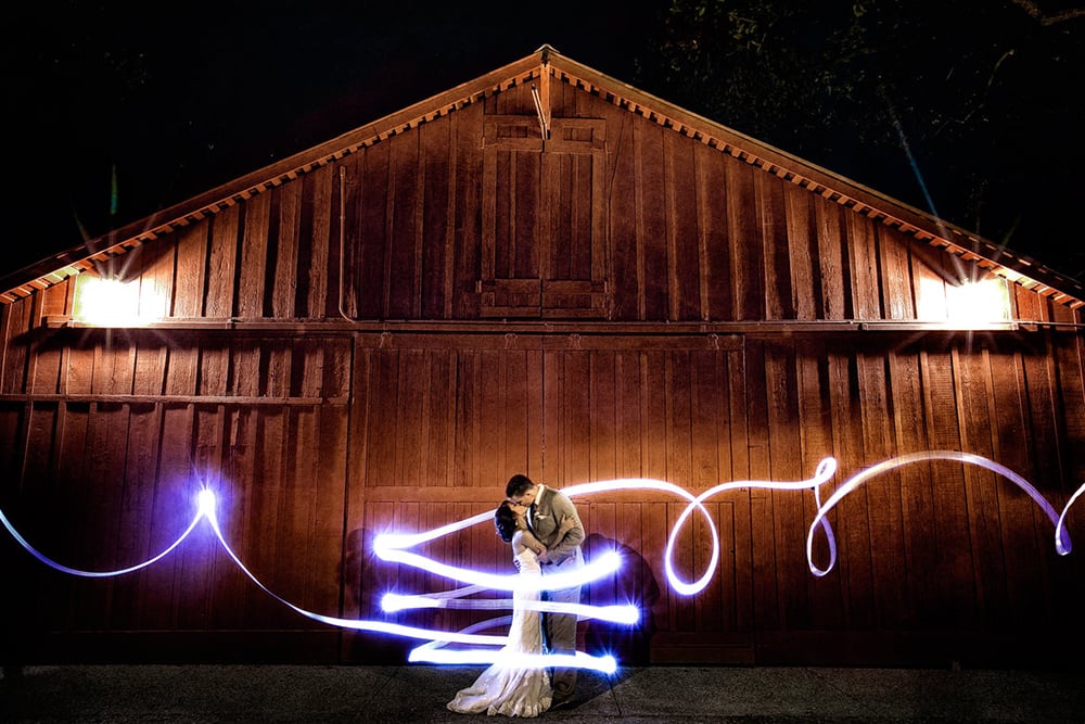 sparkler wedding photo