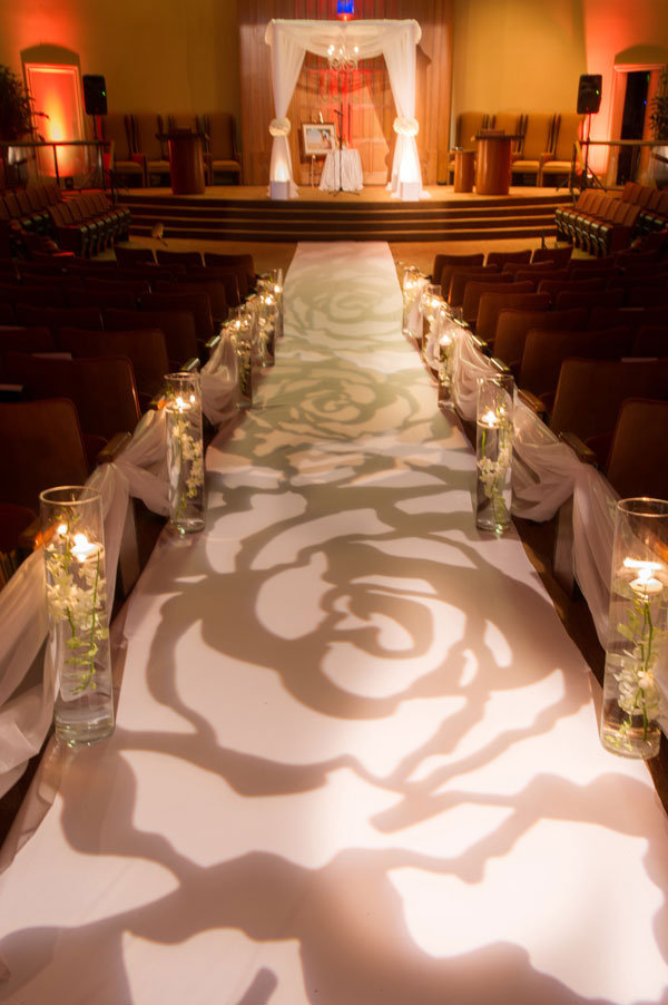 illuminated wedding ceremony aisle runner