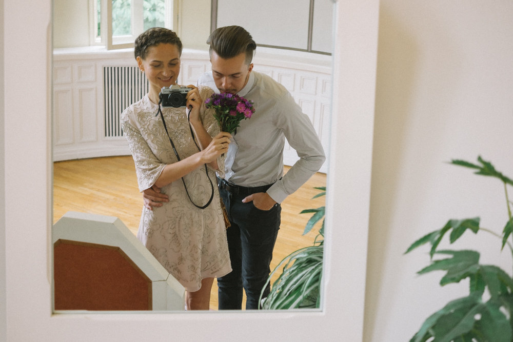 bride took her own wedding photos