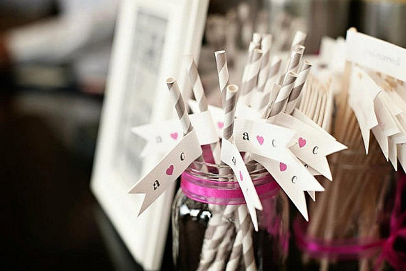 wedding drink straws