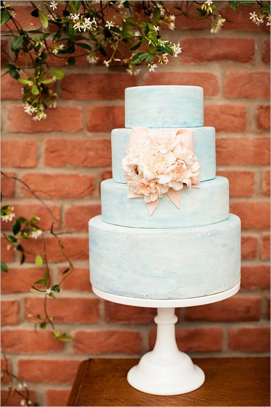 blue wedding cake