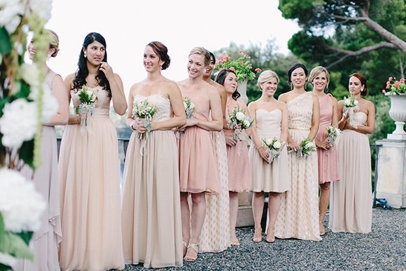 blush bridesmaid dresses