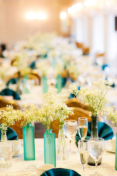 centerpieces babys breath favors vases weddings