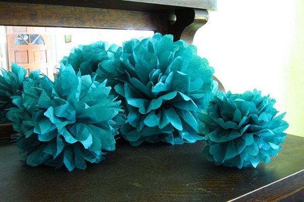 tissue paper pom pom flowers 