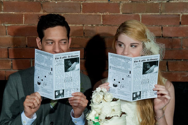 newspaper wedding program 