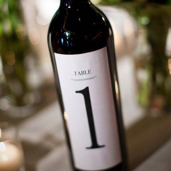 wine bottle table number