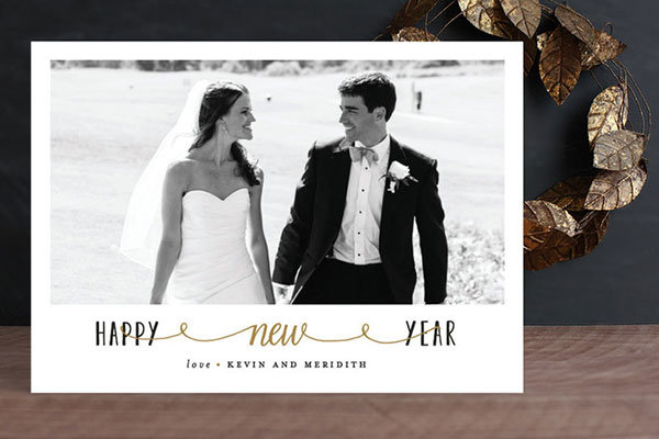 newly married holiday card from minted