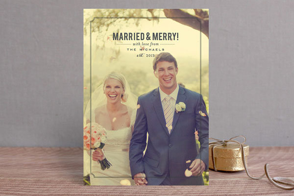 newly married holiday card from minted