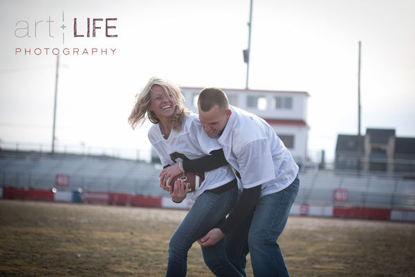 football engagement photos