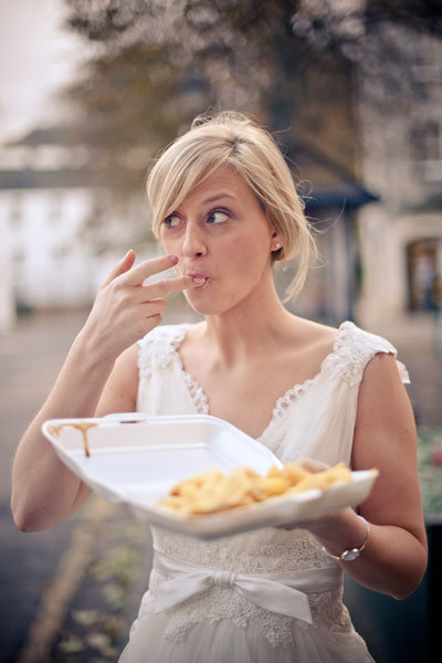 bride eating