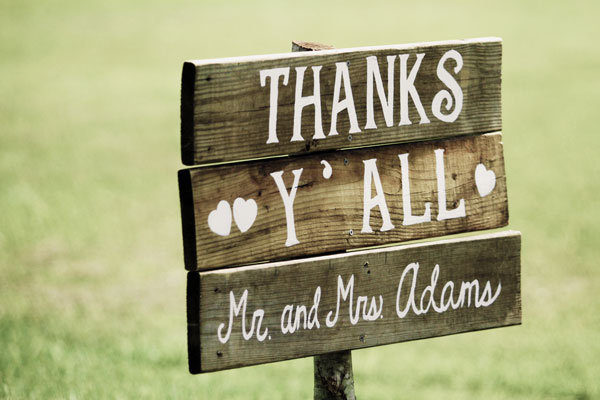 wedding thank you sign