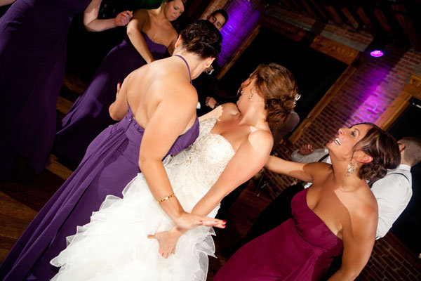 bridesmaids dancing