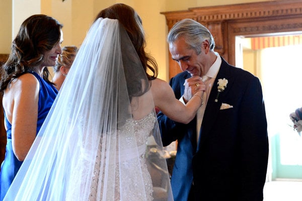 father and daughter before the wedding ceremony