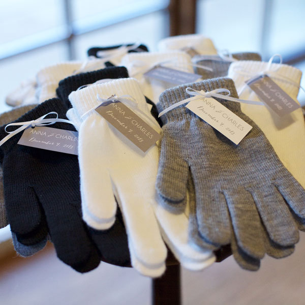 winter wedding favor gloves