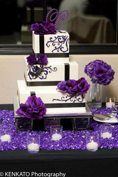 purple wedding cake