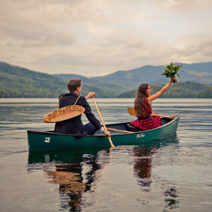 couple in a rowboat