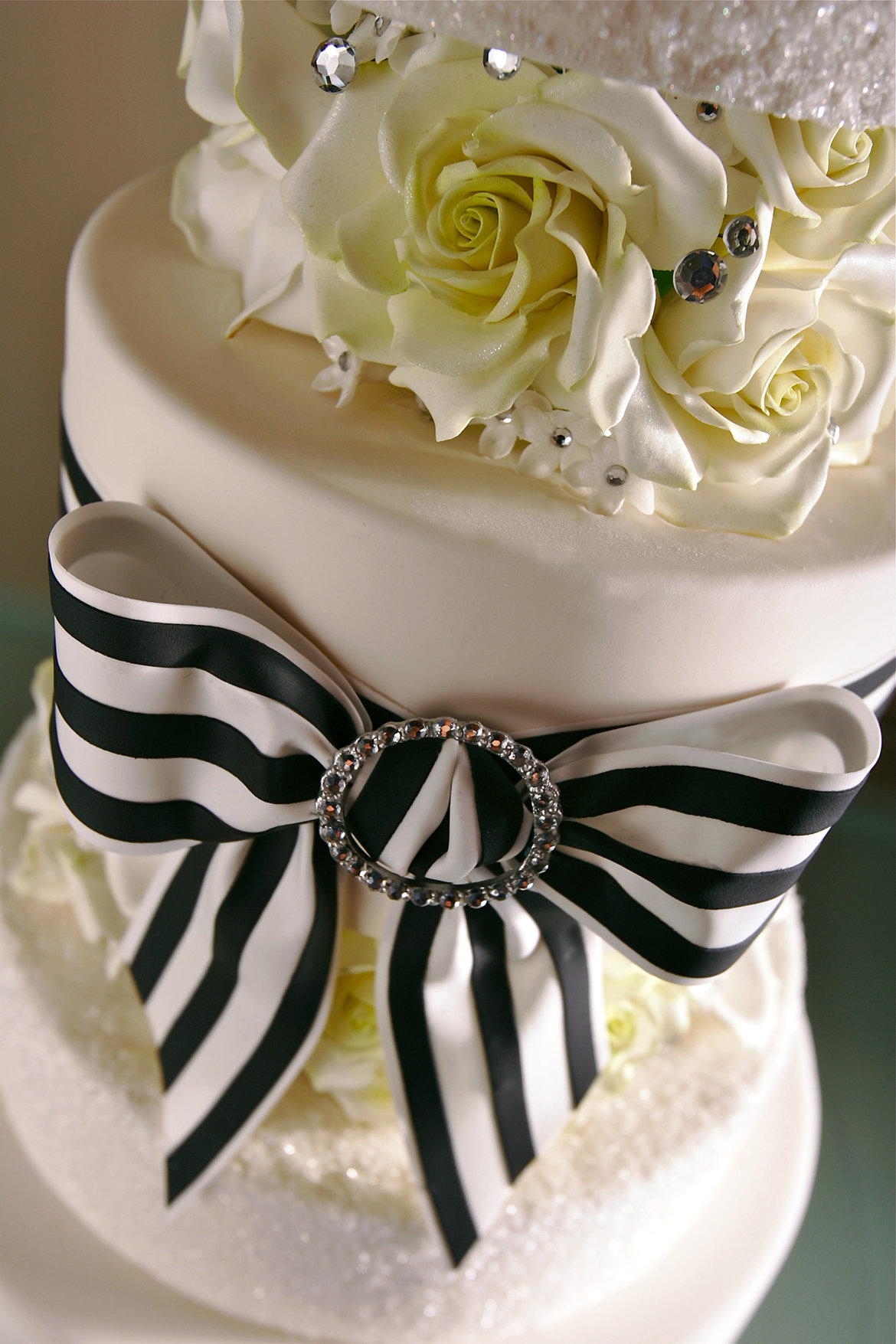 striped wedding cake