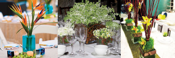 natural centerpieces, eco-friendly, non-floral centerpieces