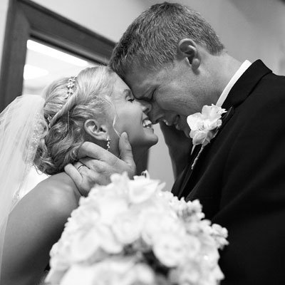 bride and groom after ceremony