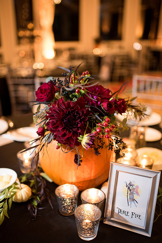 halloween pumpkin wedding centerpiece